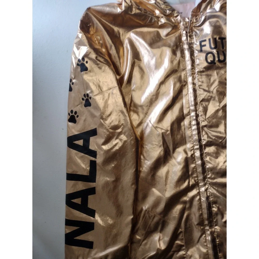 Disney The Lion King Nala Future Queen Gold Metallic Hooded Rain Jacket Kids‎ XL